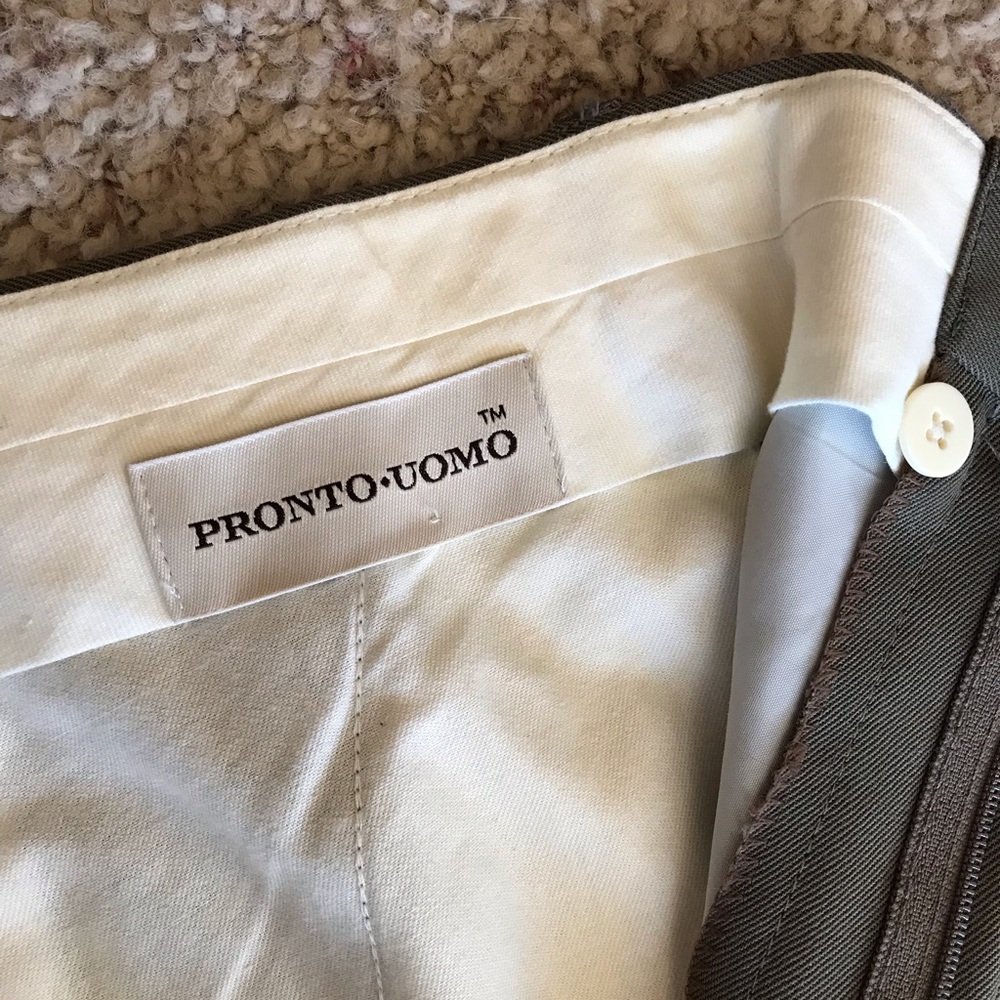 PRONTO.UOMO plead 100% wool pant